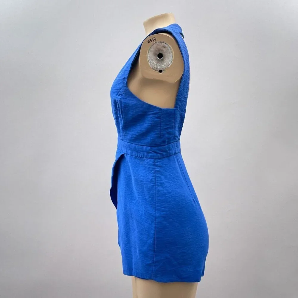 Finders Keepers Blue Deep V-Neck‎ Romper Backless Cutout Wrap Skort M